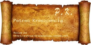 Petres Kreszcencia névjegykártya