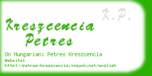 kreszcencia petres business card